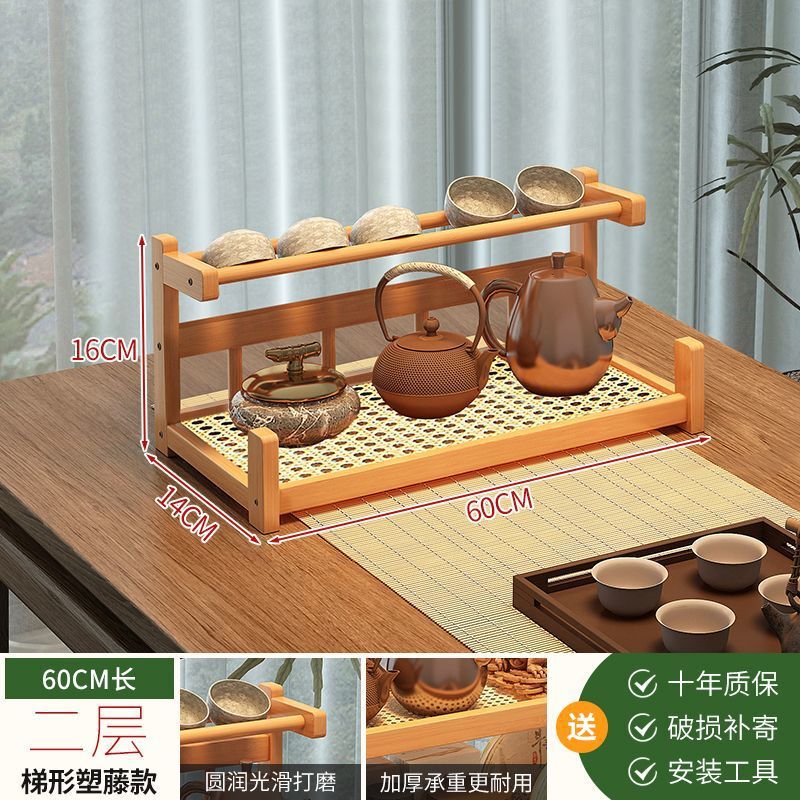 家庭用のお茶の戸棚の事務室のお茶の杯の道具は物棚の茶室のデスクトップの小型の博古棚のティーポットの展示の置物の棚を置きます。|undefined