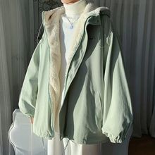 羊羔毛外套女ins秋冬新款韩版宽松工装港风学生日系棉衣加绒加厚