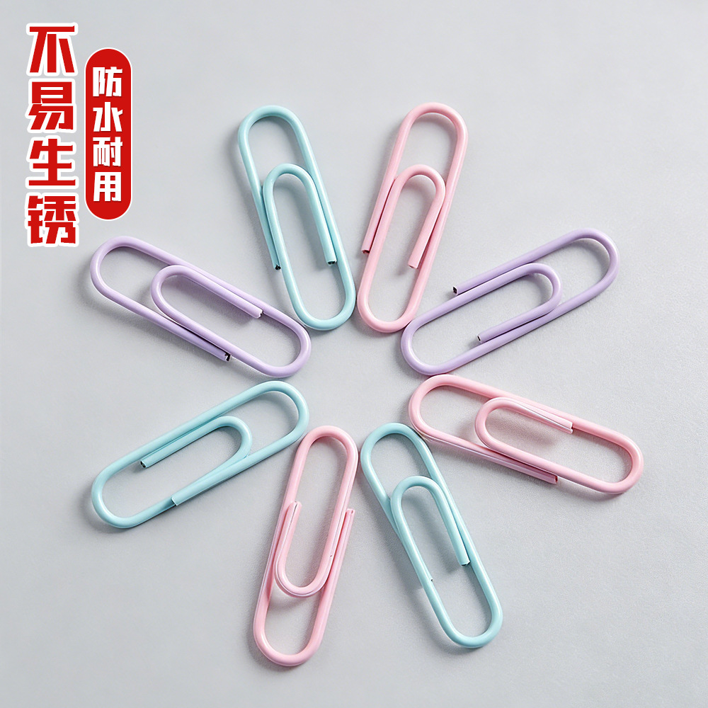 Morandi color metal clip 28mm paquete etiqueta fijo clip tubo aprendizaje suministros de oficina al por mayor