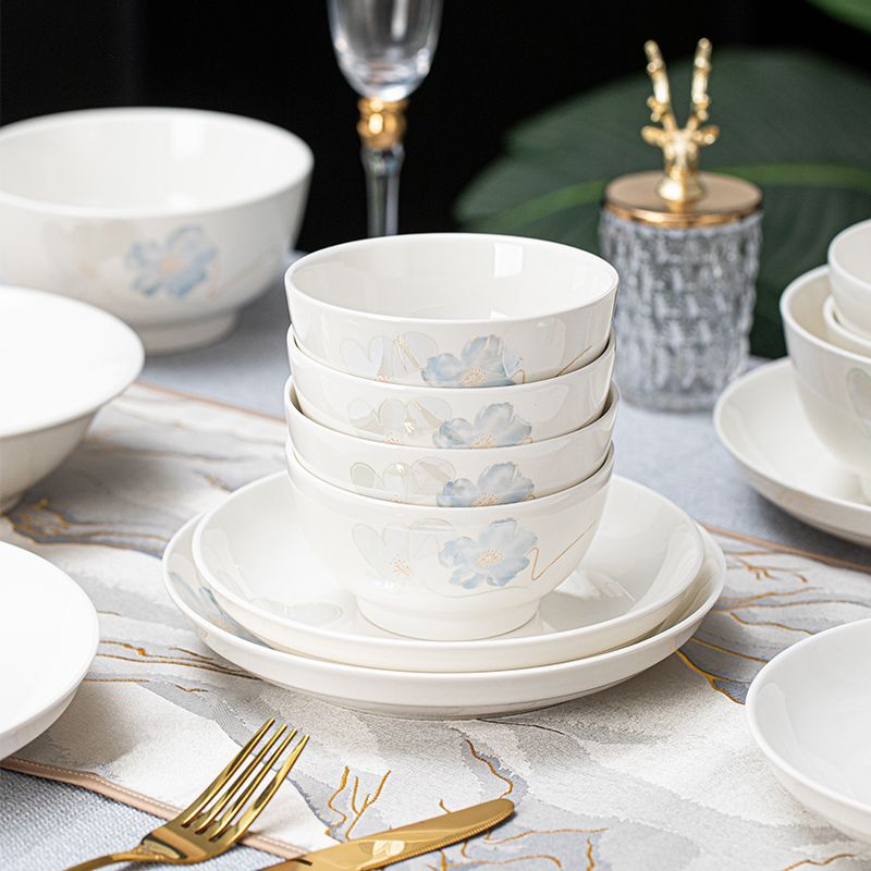 Ceramic Wanshang Bowl and Plate Set for Home Use, 2025 New Model, High Aesthetic Value, Rice Bowl Gift Box Set, Tableware for Gift-Giving