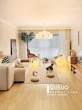 原木风客厅卧室仿实木地板砖 奶油色全瓷木纹砖地砖200x1200