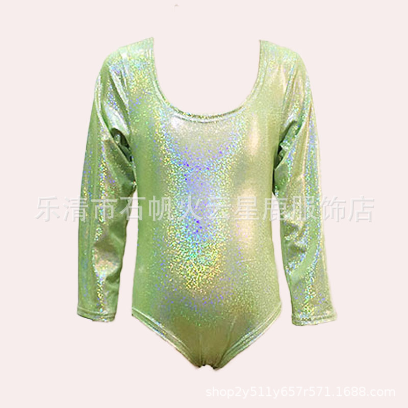 Ropa de rendimiento de manga larga de una pieza calzoncillos Ropa de baile latino con lentejuelas Ropa de práctica de baile Niñas Ropa de competición Fábrica de pelo liso
