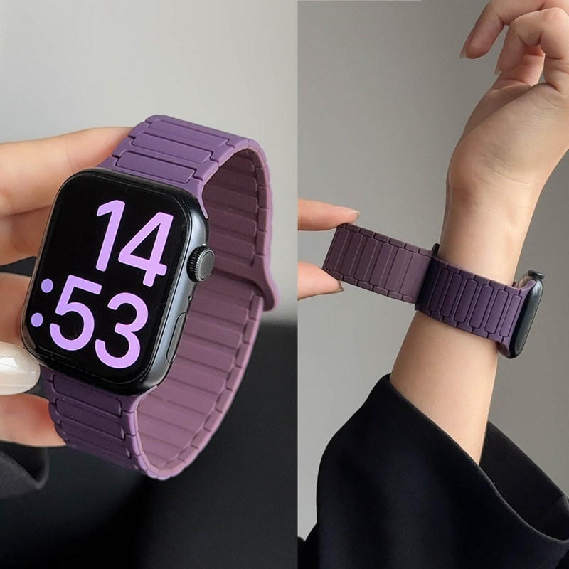 Zhang Jingyi's same model silicone magnetic strap is compatible with Apple S10 watch, iwatch11, applewatch987SE