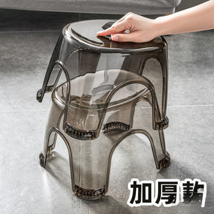 Acrylic Transparent Small Stool Household Low Stool Living Room Coffee Table Children's Round Stool Thickened Small Chair Bench Direct Sale