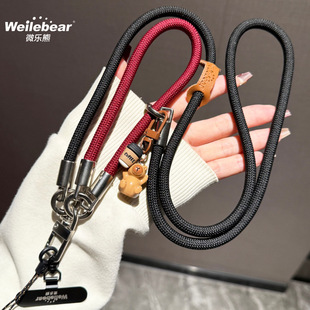 Weile Bear Fashion Mobile Phone Lanyard Cross-Body Can Be Carried on the Back Classy 8mm Cartoon Pendant Chain Camera Strap Phone Rope