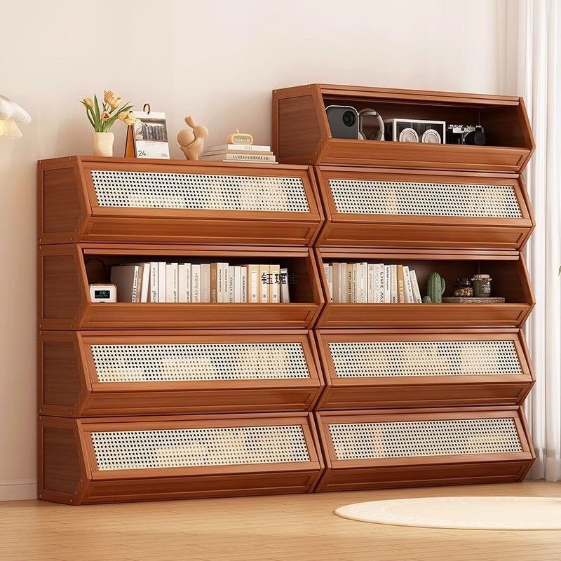 Bookshelf Storage Floor-Standing Storage Rack Desktop Cabinet Bedside Home Living Room Wall Storage Cabinet Bay Window Free Combination
