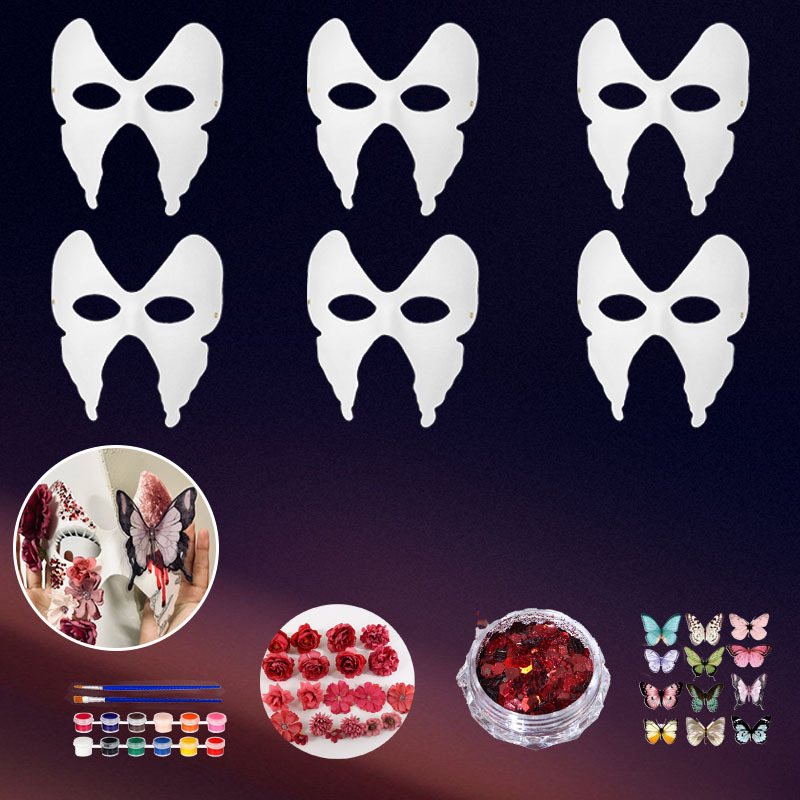 Pulpa Fox máscara transfronteriza DIY máscara de pintura infantil dibujos animados máscara de embrión blanco máscara media cara