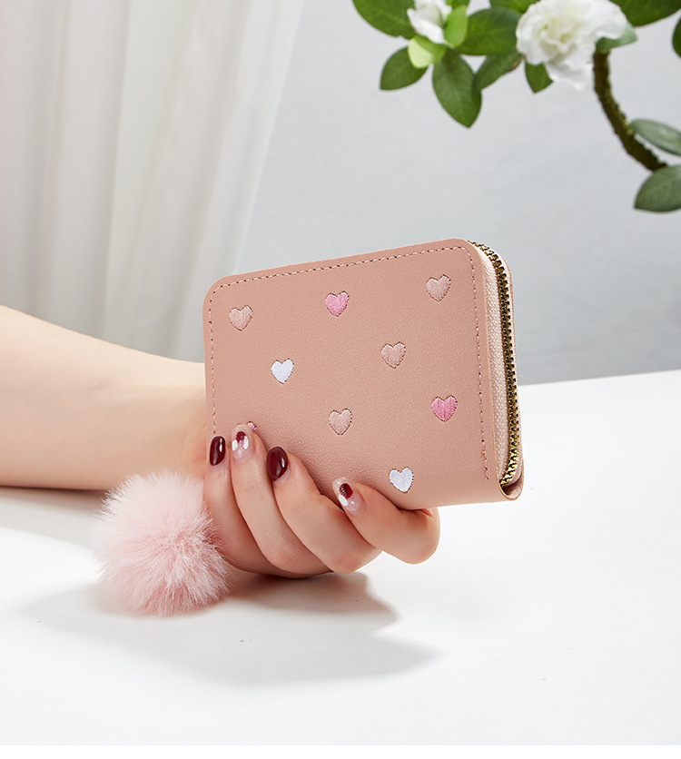 Women's Gender Women's Heart Shape Pu Leather Zipper Wallets