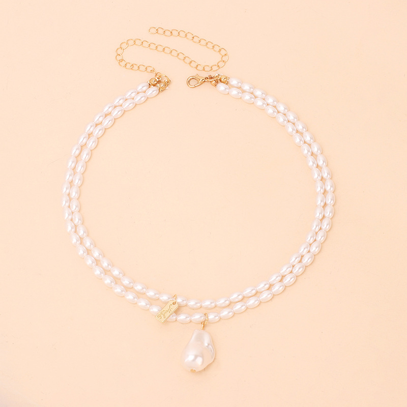 RetroMode mehrschichtige Perlenkette einfache Halskettepicture1