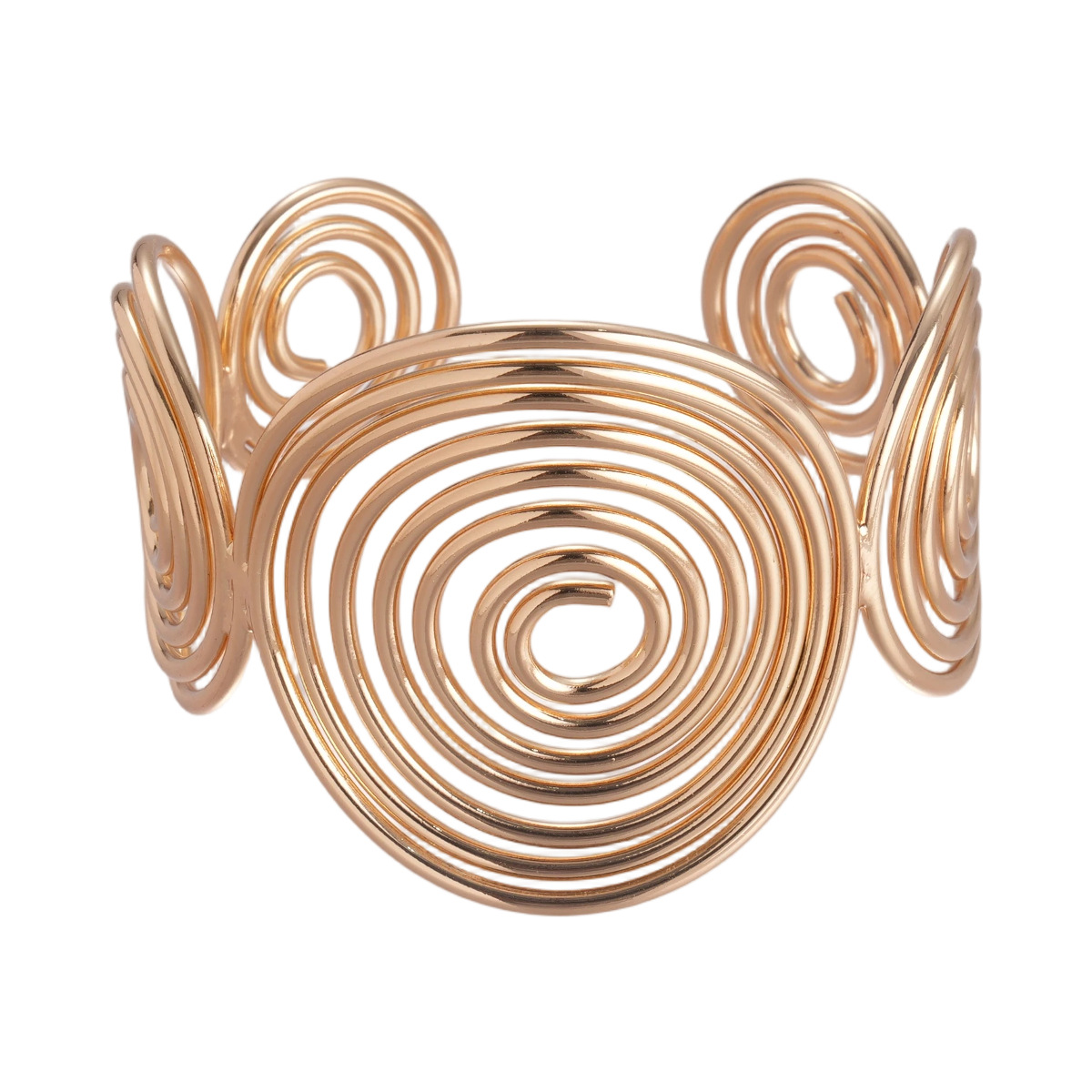 Europa y América exagerada sensación de metal geométrica circular espiral abertura pulsera industria pesada personalidad nicho transfronterizo alta sensación de brazalete