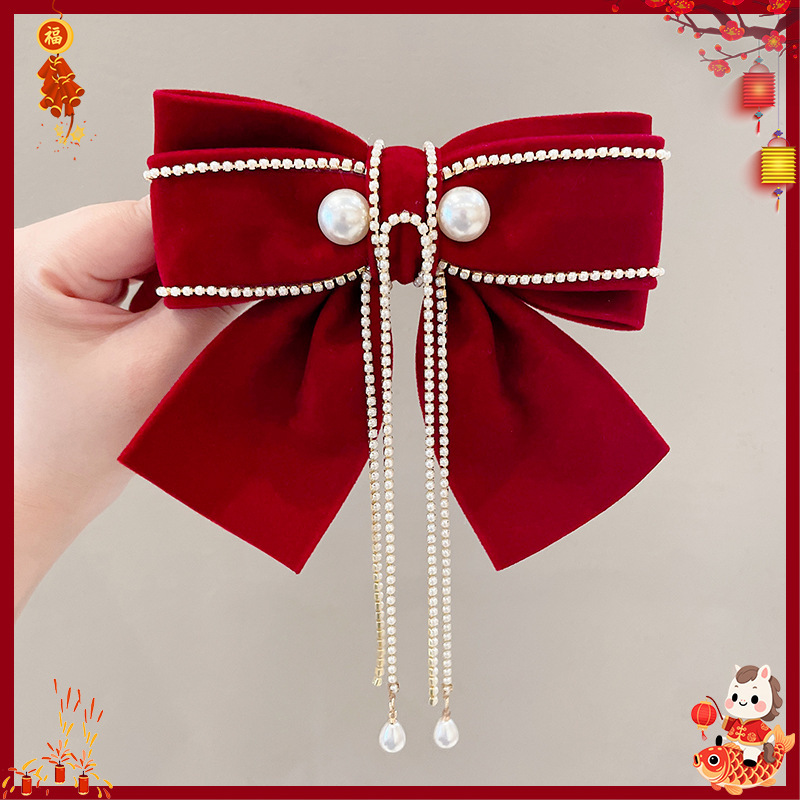 Horquilla Infantil con Borlas Chinas Hecha a Mano para Año Nuevo y Hanfu