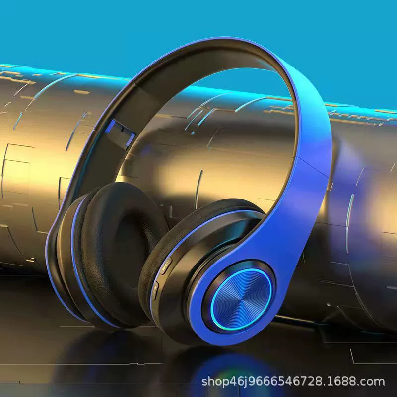 Wireless Bluetooth Headset B39, Foldable Over-Ear with RGB Lighting, Long Standby