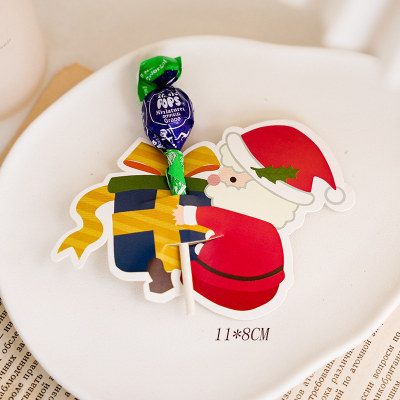 50 unidades precio 2022 nuevo Santa pingüino conejo dibujos animados Lollipop Tarjeta de papel decorativo DIY image 16