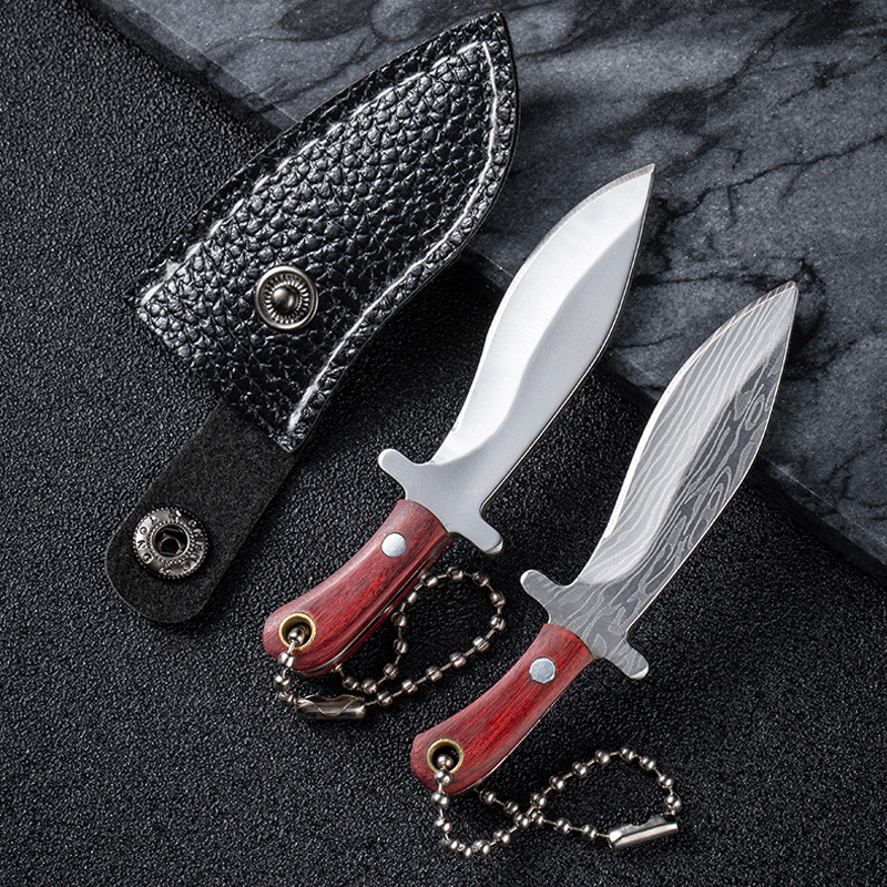 Mini cuchillo de cocina llavero EDC al aire libre portátil cuchillo no plegable cuchillo de desembalaje creativo