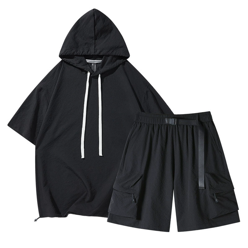 2025 новый летний прилив, широкая версия свободного карго шорты спортивный открытый черный