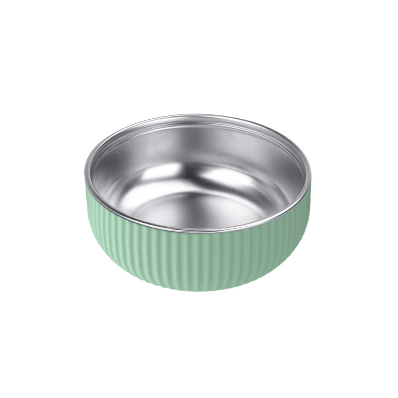 Venta directa de fábrica, vajilla infantil de silicona y acero inoxidable, juego de vajilla creativo de acero inoxidable, tazón de silicona infantil.