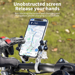 ワンタッチオートロックバイクモト電話スタンド自転車衝撃吸収電話ホルダー