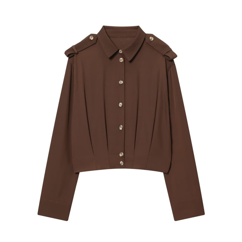 Pb&Za Export Cross-Border Wholesale 2025 Autumn New Casual Women's Shoulder Strap Shirt 9291572