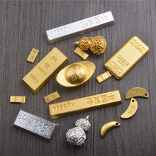 金属工艺品 合金风水小摆件 元宝葫芦小金条 寺庙佛龛喜庆装饰品