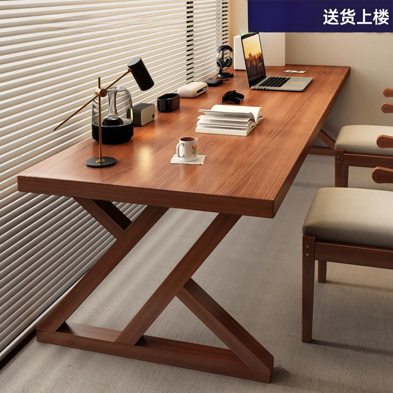 Solid Wood Desk Student Home Computer Desk to Living Room Large Board Table Bedroom Double Rectangular Workbench Table