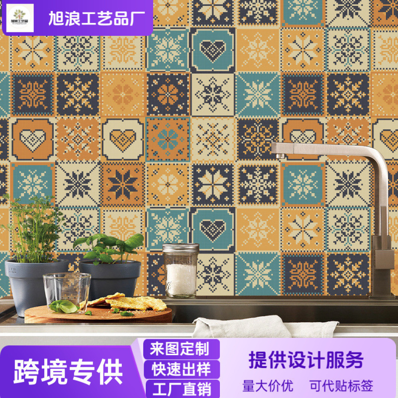 ET154-162 Kitchen Decorative Refurbished Tiles Wallpaper DIY Retro Waterproof and Moisture-proof Wallpaper Washstand Wall Stickers ET154-162 Kitchen Decorative Refurbished Tiles Wallpaper DIY Retro Waterproof and Moisture-proof Wallpaper Washstand Wall Stickers