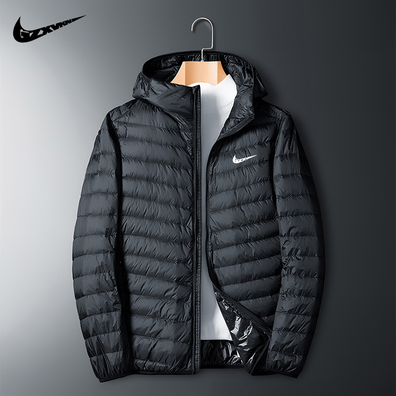 Marca ligero abajo Chaqueta corta de los hombres 2022 Otoño e Invierno nueva moda pato blanco abajo collar del soporte abrigo caliente