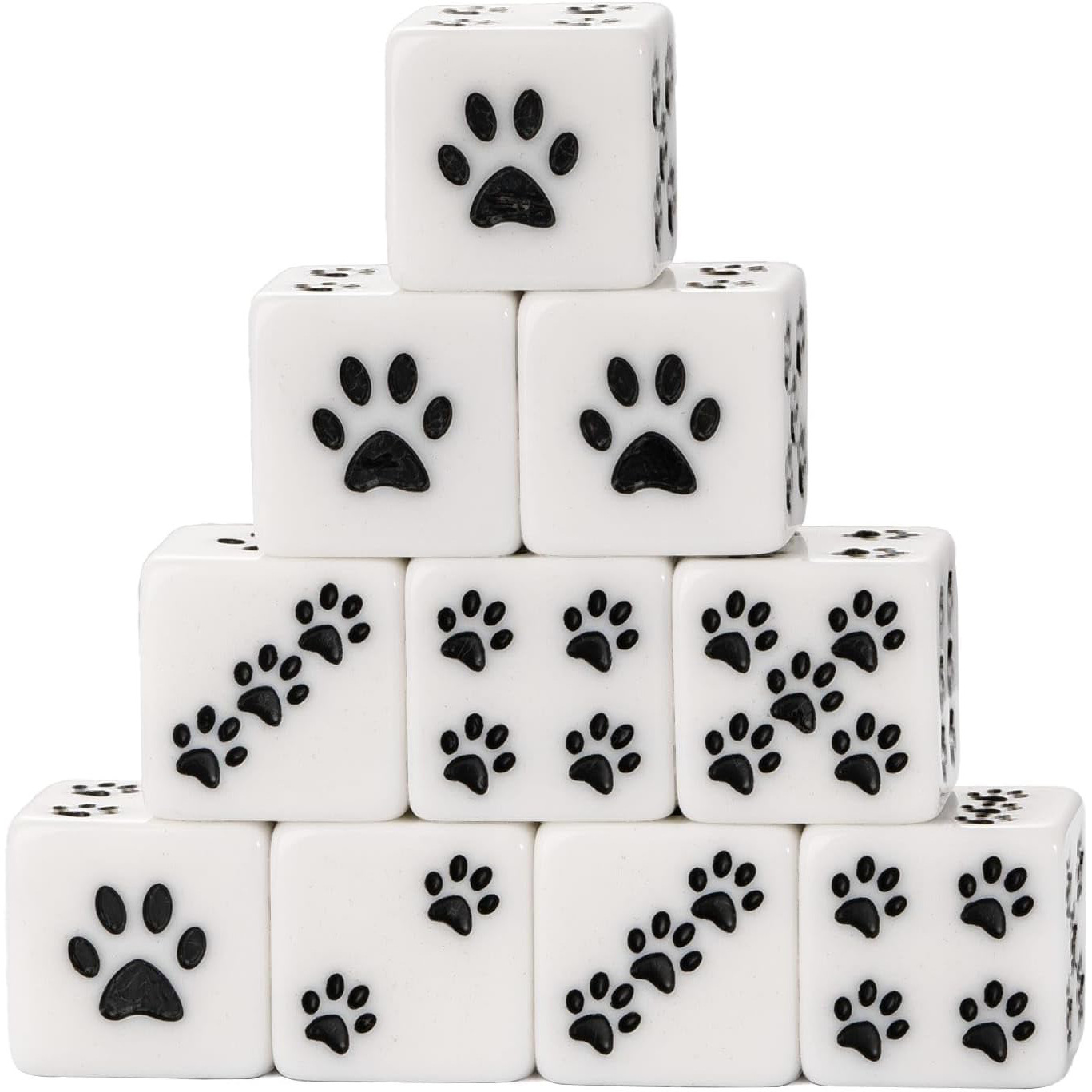 New cross-border supply 16MM square corner bear paw pattern dice points color table game resin plug throw dice particles
