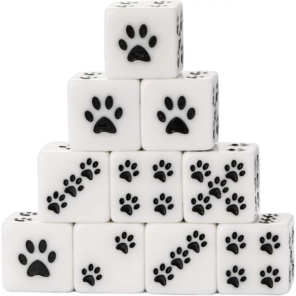 New cross-border supply 16MM square corner bear paw pattern dice points color table game resin plug throw dice particles