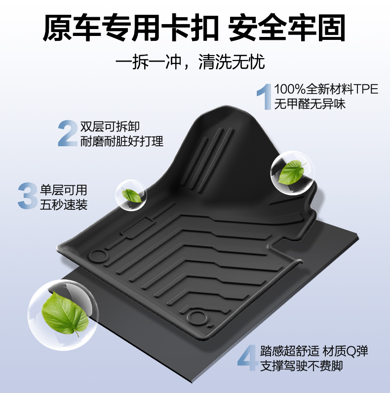 Suitable for 24-26 Models of Leapmotor C10, Eco-Friendly Tpe Car Floor Mats, Trunk Mat, Double-Layer Floor Mats, Dropshipping