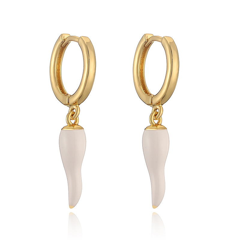 Copper Material 1 Pair Korean Style Geometric Irregular Enamel Copper Drop Earrings