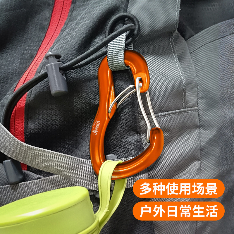 Al aire libre hamaca colgante hebilla doble puerta multifuncional aleación de aluminio escalada colgante hebilla camping hamaca colgante rápido