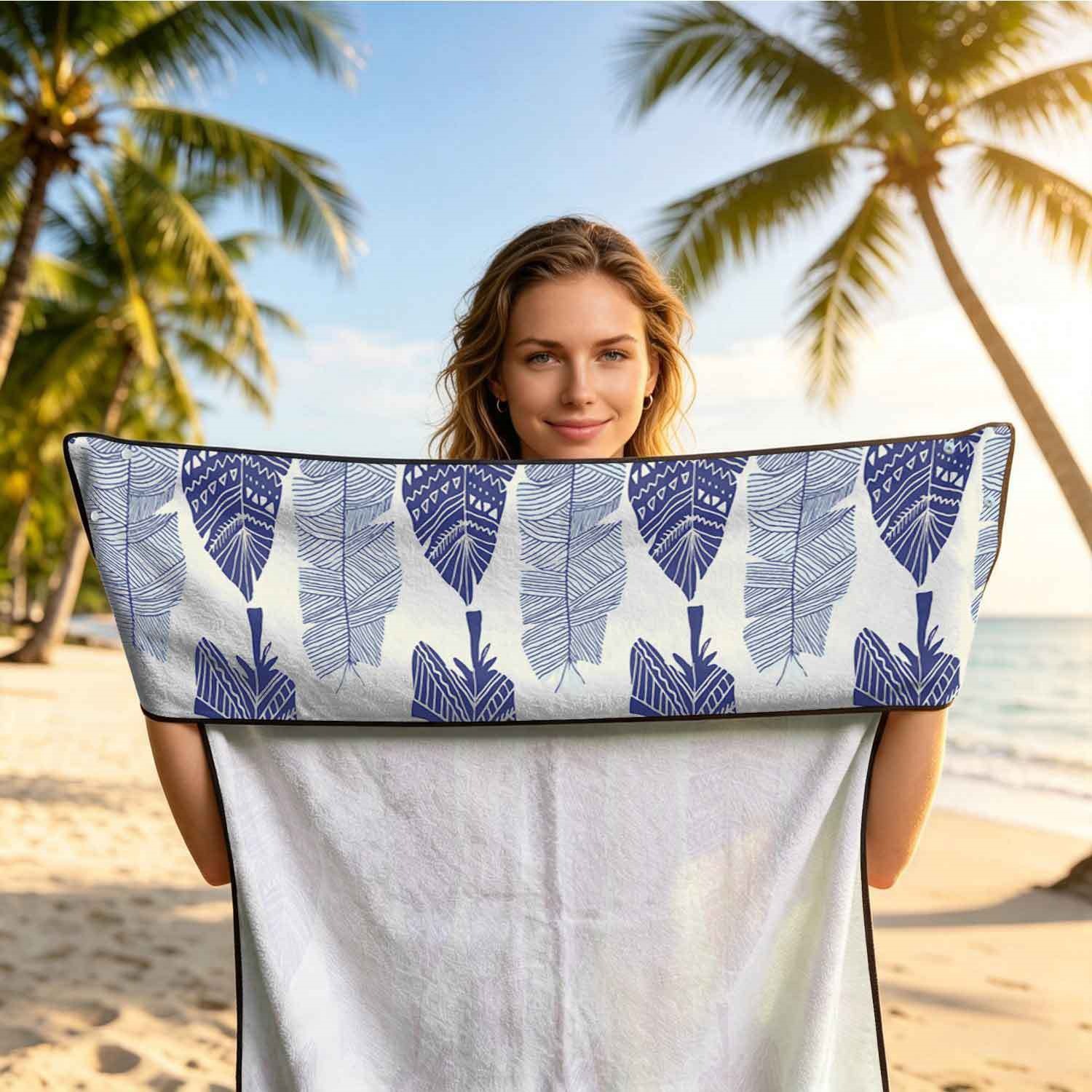 Geometric Bath Towel Car Seat Cover 2-in-1 Microfiber Outdoor Beach Car Dual-Use Universal Seat Cushion