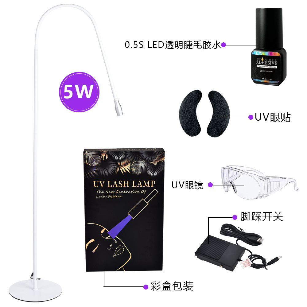 Lámpara profesional de curado UV para injerto de pestañas, LED ultravioleta, extensión de pestañas de alta eficiencia, 5/10W, especial para pegamento de secado rápido