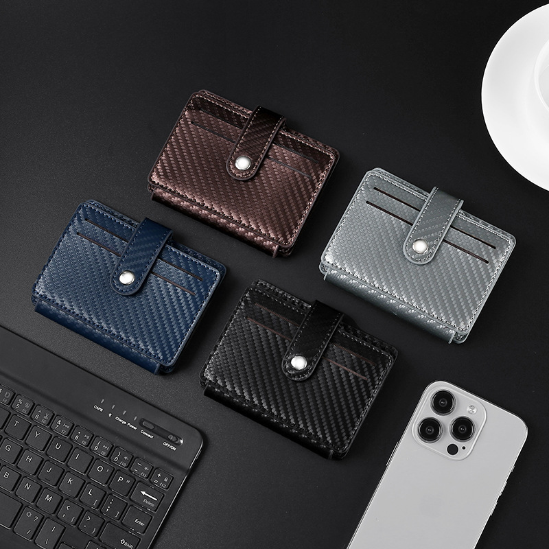 Nueva bolsa de tarjetas de negocios de fibra de carbono para hombres, cartera de tarjetas ultrafina, cartera de cambio, bolsa de tarjetas de moda