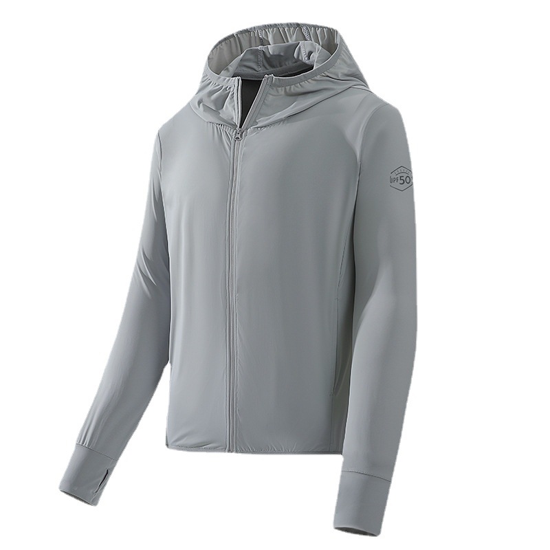 Verano nueva ropa de piel Banana Bottom mismo estilo ropa de seda de hielo protección UV UPF50 + ropa de protección solar transpirable para hombres al por mayor