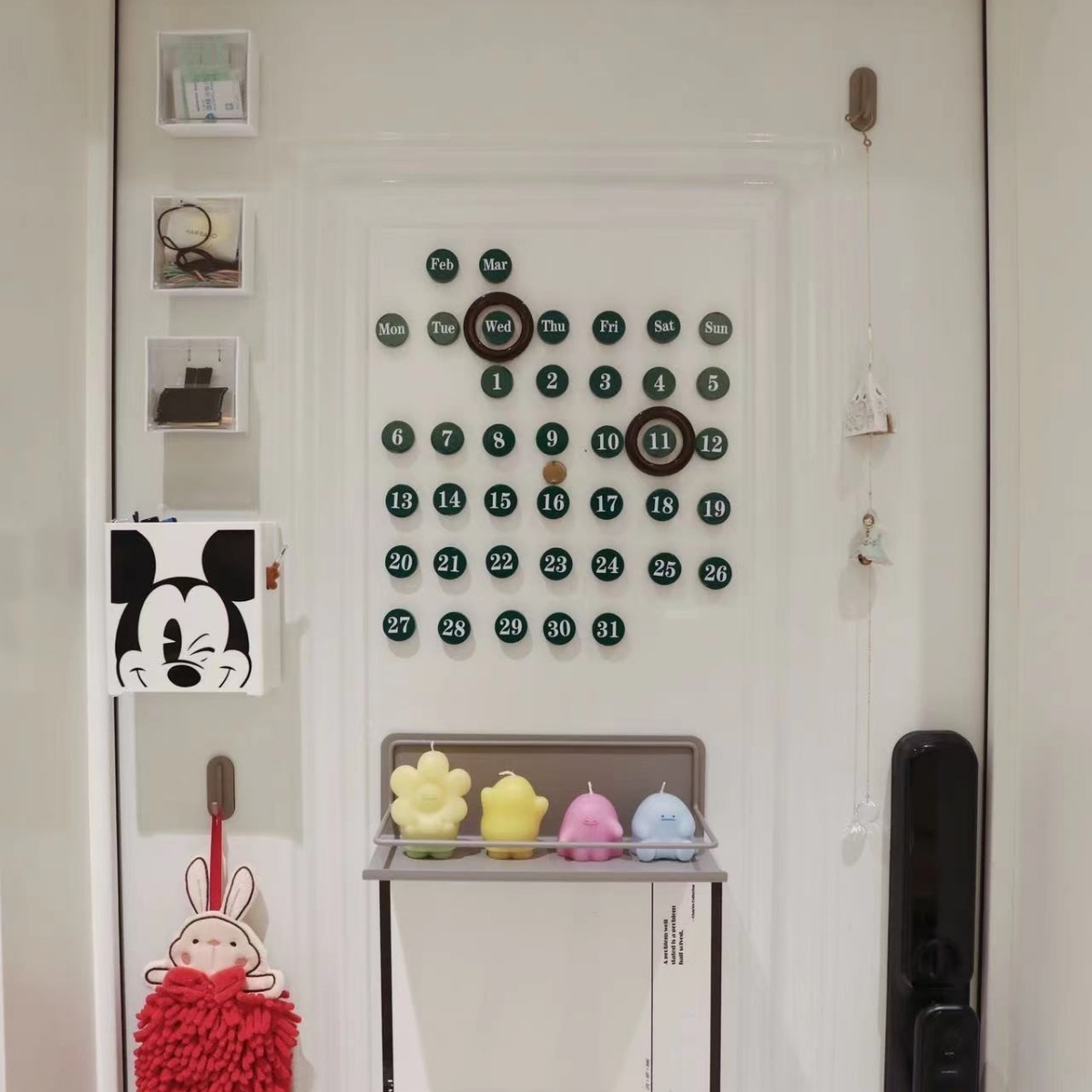 3cm 녹색 자석 + 스티커 + 로고 원