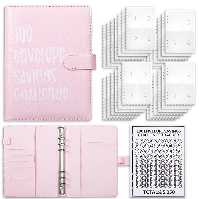 Cross-Border Couple's 100-Day Challenge Money-Saving Notebook 100 Envelopechallengebinder Cross-Border Couple's 100-Day Challenge Money-Saving Notebook 100 Envelopechallengebinder