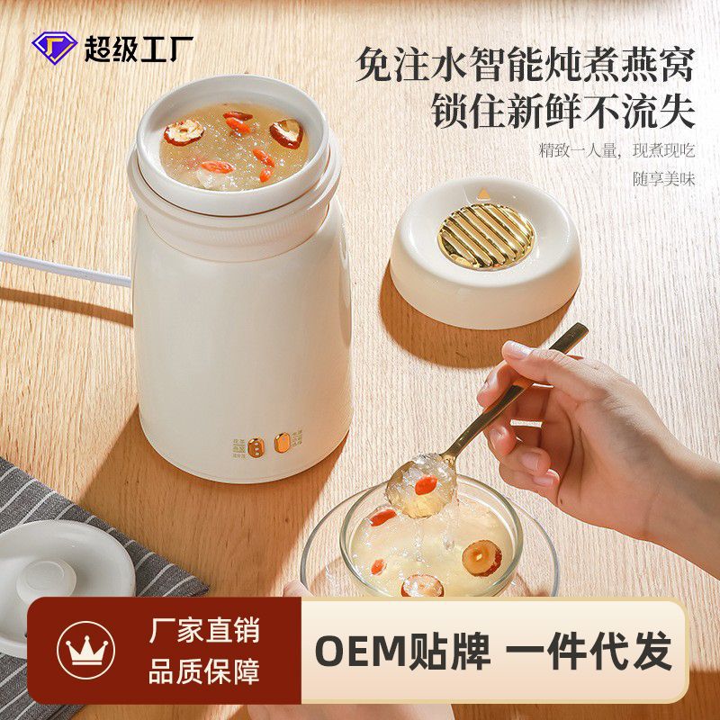 厂家直供家用陶瓷养生杯全自动热奶炖燕窝电炖杯迷你办公室煮粥杯