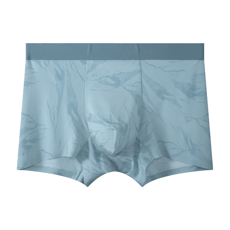 Procesamiento de ropa interior de hombre personalizada 7A, archivo interno antibacteriano, nuevo estilo de verano, calzoncillos bóxer cómodos elásticos de seda de hielo, calzoncillos bóxer