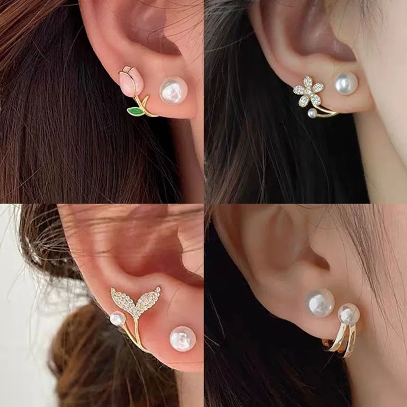 Серьги, серебряная игла, универсальный аксессуар, набор из жемчуга, оптовый