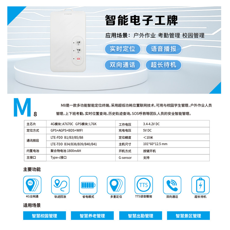 電子労働者IDカード学生位置決め勤怠管理位置決めアラームSOSスマート労働者IDカードロケーターGPS|undefined