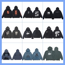 跨境外贸ERD忧郁的富二代高街水洗做旧人物印花宽松卫衣帽衫男女