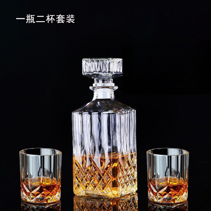 Botella de vino tinto, vidrio de diamante, botella de whisky en forma de tierra, botella vacía, divisor de vino, botella de vino cuadrada, decantador