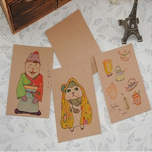 Thick kraft hard cardboard handmade creative DIY small card blank postcard kraft bookmark graffiti painting paper