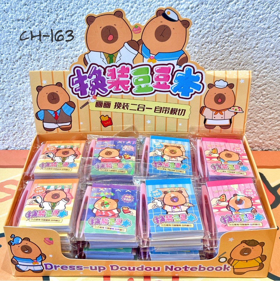 Nuevo caliente venta Capibara cambio de ropa Bean Bean Book creativo DIY San Li Gao pintura cambio de ropa 2 en 1 libro de bolsillo