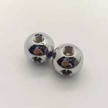 配件25mm铜球六孔球连接M8*1.0细牙内丝镀铬圆