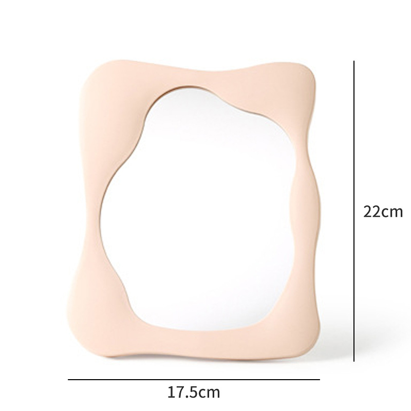 Espejo de maquillaje de escritorio ins Espejo de princesa espejo de dormitorio de estudiantes espejo plano con soporte irregular espejo portátil simple