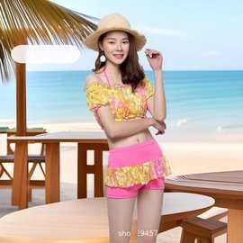 新款三件套分体厂家销女士平角游泳衣游泳馆摆摊泳装代发10-20元