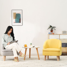 懒人沙发实木小户型北欧简约卧室网红单人休闲椅阳台布艺迷你沙发