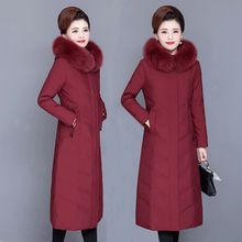 羽绒服女过膝长款2025冬季新款中老年女装加厚保暖外套大码妈妈装